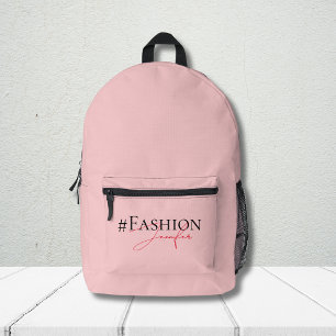 Niedlich Pink Stilvoll Personalisiert Bedruckter Rucksack