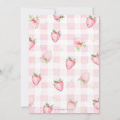 Niedlich Pink Strawberries Berry Sweet 7. Geburtst Einladung (Rückseite)