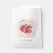 Niedlich Pink Strawberry Baby Dusche Geschenktütchen (Vorderseite)