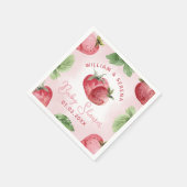 Niedlich Pink Strawberry Babyduschpapier Napkin Serviette (Ecke)
