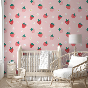 Niedlich Pink Strawberry Berry Sweet Kinderzimmer  Tapete