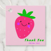 Niedlich Pink Strawberry Geburtstagsparty Danke Geschenkanhänger (Vorderseite)