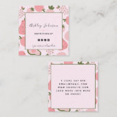 Niedlich Pink Summer Frucht Berry Pattern Nutritio Quadratische Visitenkarte (Vorne/Hinten)
