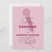 Niedlich Pink Sweet 16 Birthday Karaoke Party Einladung (Vorderseite)