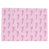 Niedlich Pink Sweet Candy Canes Große Geschenktasc Geschenktüte (Rückseite)
