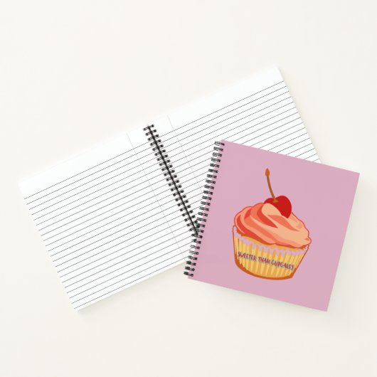 Niedlich Pink Sweeter als Cupcakes Square Notebook Notizblock (Innenseite)