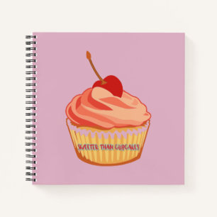 Niedlich Pink Sweeter als Cupcakes Square Notebook Notizblock