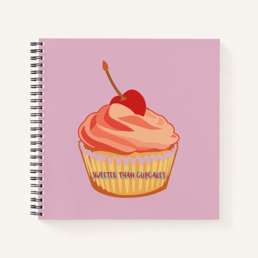Niedlich Pink Sweeter als Cupcakes Square Notebook Notizblock (Vorderseite)