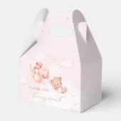 Niedlich Pink Teddy Bear Girl Babydusche Danke Geschenkschachtel (Rückseite)