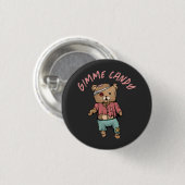 Niedlich Pink Teddy Bear Zombie Gimme Candy Hallow Button (Vorne & Hinten)
