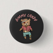 Niedlich Pink Teddy Bear Zombie Gimme Candy Hallow Button (Vorderseite)
