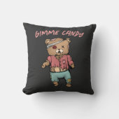 Niedlich Pink Teddy Bear Zombie Gimme Candy Hallow Kissen (Vorderseite)