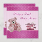 Niedlich Pink Teddy Elegant Bringen Sie eine Babyd Einladung (Vorne/Hinten)