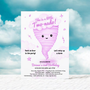 Niedlich Pink Tornado Themenwoche 2. Geburtstag Ki Einladung