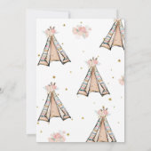 Niedlich Pink Tribal TeePee Wild Einladung zum Geb (Rückseite)