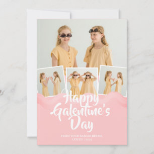 Niedlich Pink Tropfen Happy Galentines Day bestie  Feiertagskarte
