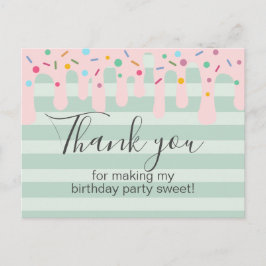 Niedlich Pink Tropfen Sprinkle Geburtstag Vielen D Postkarte