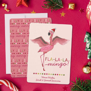 Niedlich Pink Tropical Florida Flamingo Weihnachte Feiertagskarte