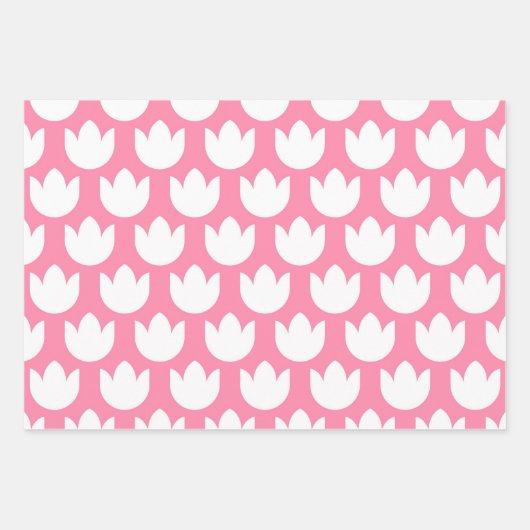 Niedlich Pink Tulip Geschenkpapier Set (Vorderseite)