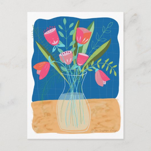 Niedlich-Pink-Tulpe Postkarte (Vorderseite)