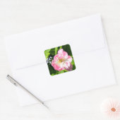 Niedlich-Pink-Tulpe Quadratischer Aufkleber (Umschlag)