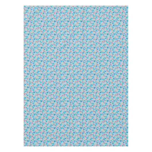 Niedlich-pink-türkis-blauer Schmetterling Tischdecke (Vorderseite)