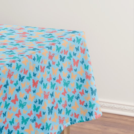 Niedlich-pink-türkis-blauer Schmetterling Tischdecke (Beispiel)