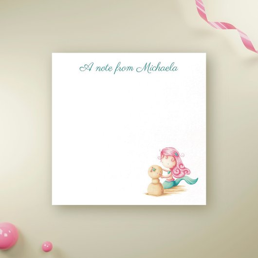 Niedlich Pink Turquoise Mermaid Kids Post-it Klebezettel