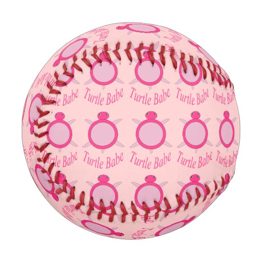 Niedlich Pink Turtle Babe Baseball (Vorderseite Links)