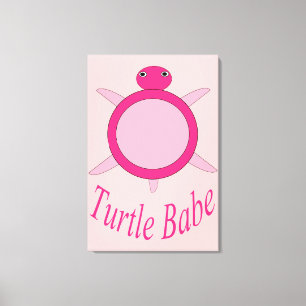 Niedlich Pink Turtle Babe Canvas Print Leinwanddruck