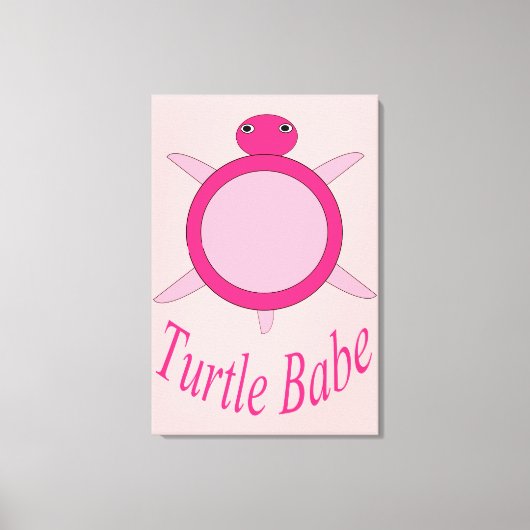 Niedlich Pink Turtle Babe Canvas Print Leinwanddruck (Vorderseite)