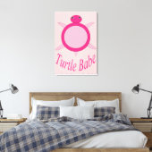 Niedlich Pink Turtle Babe Canvas Print Leinwanddruck (Insitu (Schlafzimmer))