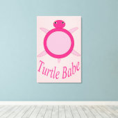 Niedlich Pink Turtle Babe Canvas Print Leinwanddruck (Insitu (Holzboden))