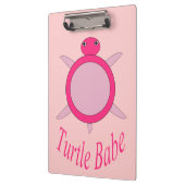 Niedlich Pink Turtle Babe Clipboard Klemmbrett (Links)