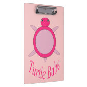 Niedlich Pink Turtle Babe Clipboard Klemmbrett (Rechts)