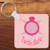 Niedlich Pink Turtle Babe Custom Schlüsselanhänger (Vorderseite)