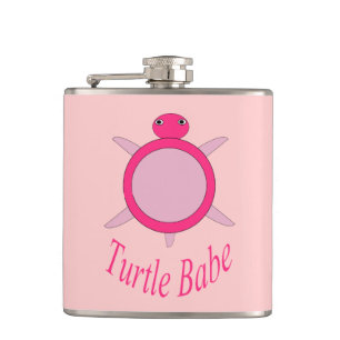 Niedlich Pink Turtle Babe Flask Flachmann