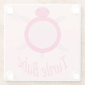 Niedlich Pink Turtle Babe Glasuntersetzer (Rückseite)