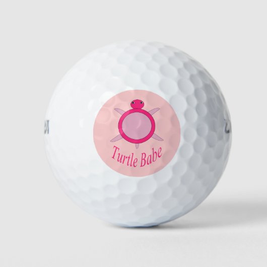 Niedlich Pink Turtle Babe Golf Ball (Vorderseite)