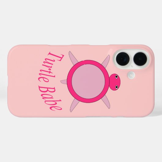 Niedlich Pink Turtle Babe iPhone Case (Rückseite (Horizontal))