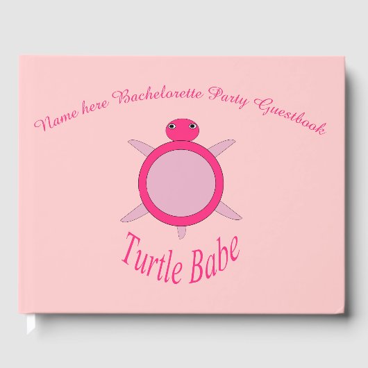 Niedlich Pink Turtle Babe Junggeselinnen-Abschied Gästebuch (Vorderseite)
