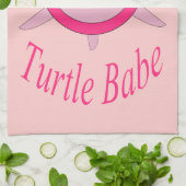 Niedlich Pink Turtle Babe Küchentuch (Gefaltet)