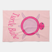 Niedlich Pink Turtle Babe Küchentuch (Horizontal)