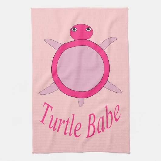 Niedlich Pink Turtle Babe Küchentuch (Vertikal)