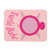 Niedlich Pink Turtle Babe Magnet (Horizontal)
