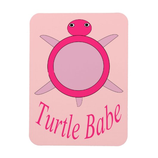 Niedlich Pink Turtle Babe Magnet (Vertikal)