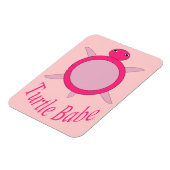 Niedlich Pink Turtle Babe Magnet (Linke Seite)