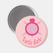 Niedlich Pink Turtle Babe Magnet (Vorderseite/Rückseite)