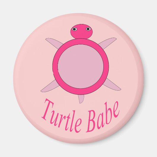 Niedlich Pink Turtle Babe Magnet (Vorne)