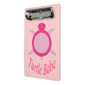 Niedlich Pink Turtle Babe Mini Zwischenablage Klemmbrett (Gewinkelt2)